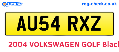 AU54RXZ are the vehicle registration plates.