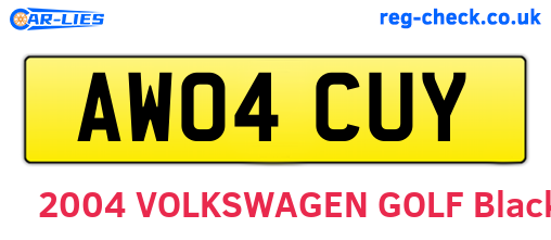 AW04CUY are the vehicle registration plates.