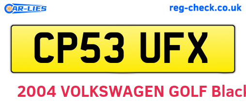 CP53UFX are the vehicle registration plates.