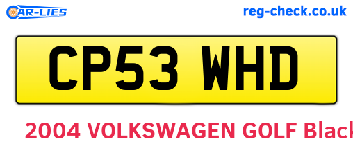 CP53WHD are the vehicle registration plates.