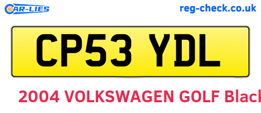 CP53YDL are the vehicle registration plates.