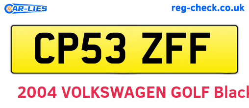 CP53ZFF are the vehicle registration plates.