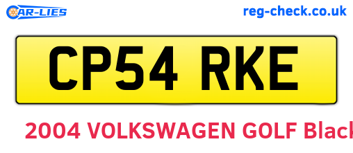 CP54RKE are the vehicle registration plates.