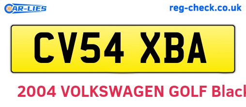 CV54XBA are the vehicle registration plates.