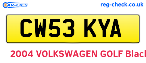 CW53KYA are the vehicle registration plates.