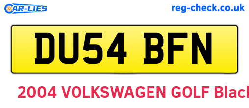 DU54BFN are the vehicle registration plates.