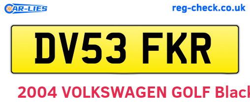 DV53FKR are the vehicle registration plates.