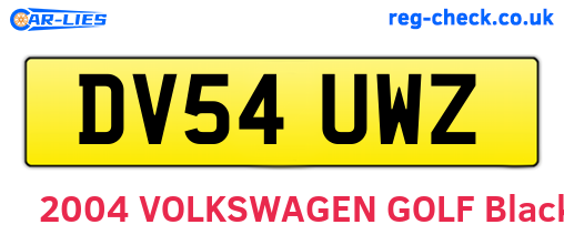 DV54UWZ are the vehicle registration plates.