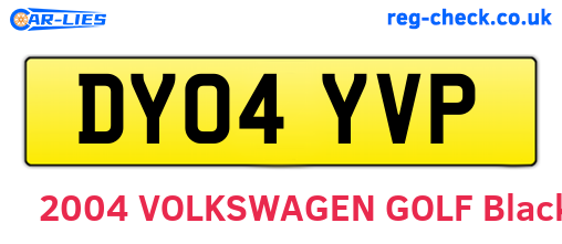 DY04YVP are the vehicle registration plates.