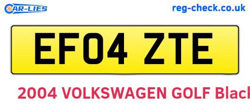 EF04ZTE are the vehicle registration plates.