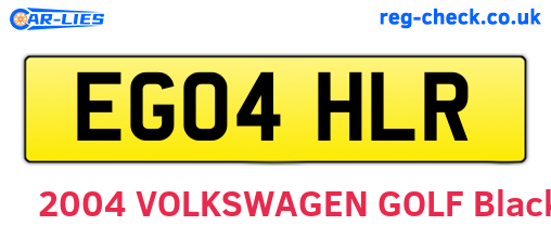 EG04HLR are the vehicle registration plates.