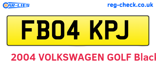 FB04KPJ are the vehicle registration plates.