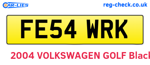 FE54WRK are the vehicle registration plates.