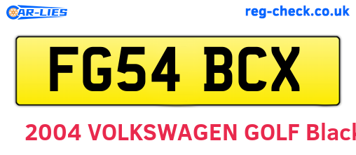 FG54BCX are the vehicle registration plates.