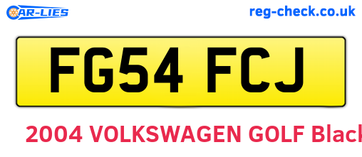 FG54FCJ are the vehicle registration plates.
