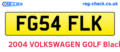 FG54FLK are the vehicle registration plates.