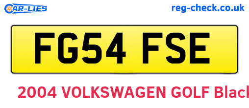 FG54FSE are the vehicle registration plates.