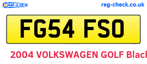 FG54FSO are the vehicle registration plates.