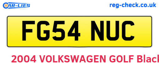 FG54NUC are the vehicle registration plates.