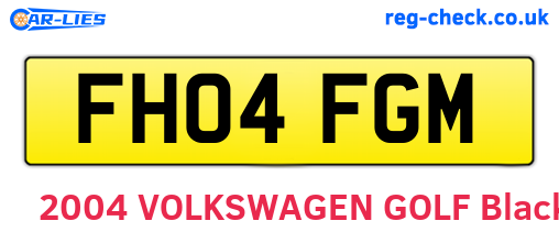 FH04FGM are the vehicle registration plates.