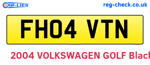 FH04VTN are the vehicle registration plates.