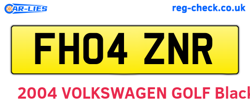 FH04ZNR are the vehicle registration plates.