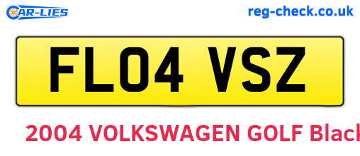 FL04VSZ are the vehicle registration plates.