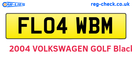 FL04WBM are the vehicle registration plates.