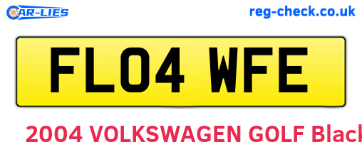 FL04WFE are the vehicle registration plates.