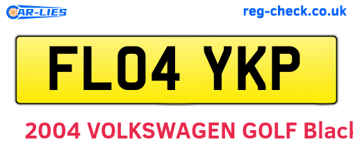FL04YKP are the vehicle registration plates.