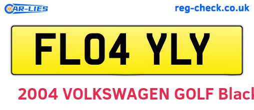 FL04YLY are the vehicle registration plates.