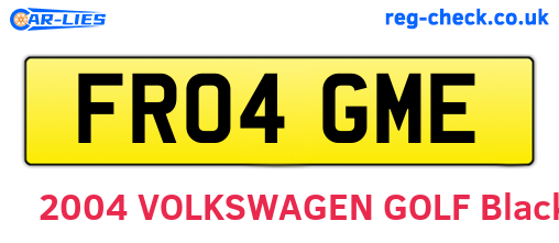FR04GME are the vehicle registration plates.