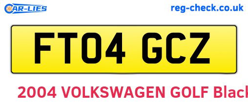 FT04GCZ are the vehicle registration plates.