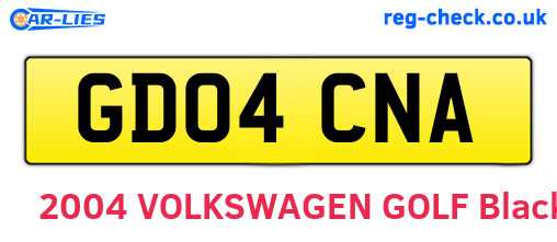 GD04CNA are the vehicle registration plates.