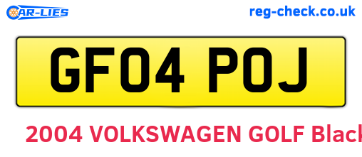 GF04POJ are the vehicle registration plates.