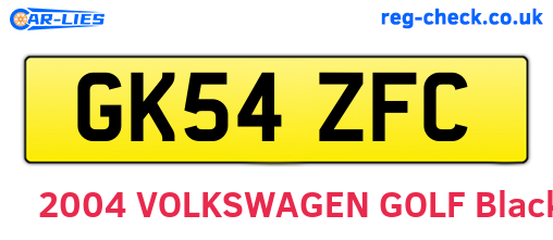 GK54ZFC are the vehicle registration plates.