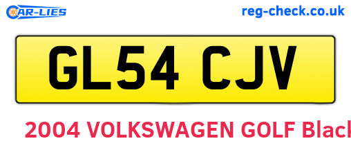 GL54CJV are the vehicle registration plates.