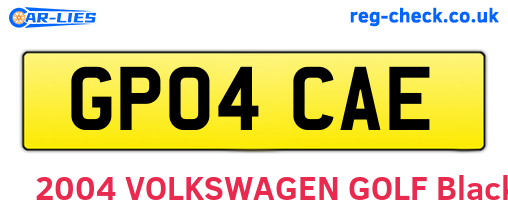 GP04CAE are the vehicle registration plates.
