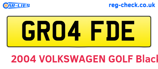 GR04FDE are the vehicle registration plates.