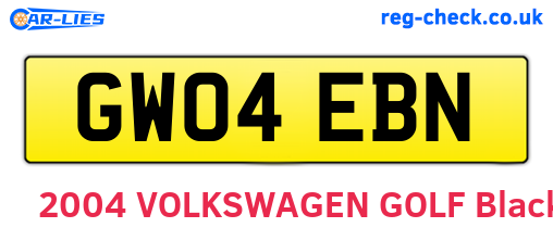 GW04EBN are the vehicle registration plates.