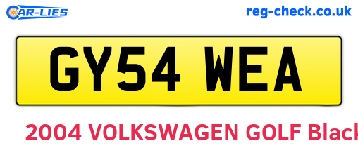 GY54WEA are the vehicle registration plates.