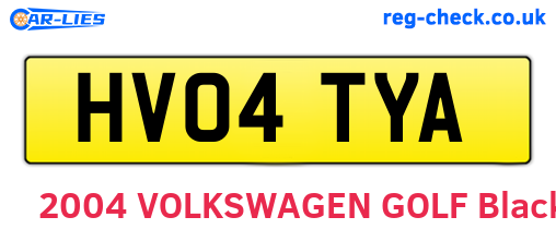HV04TYA are the vehicle registration plates.