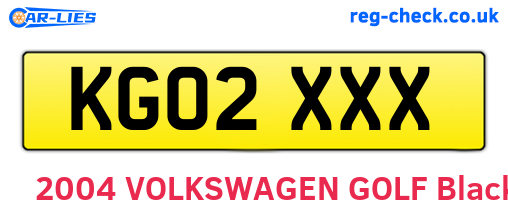 KG02XXX are the vehicle registration plates.