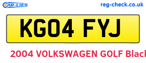 KG04FYJ are the vehicle registration plates.