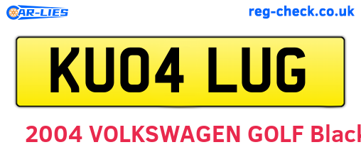 KU04LUG are the vehicle registration plates.