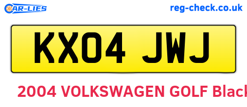 KX04JWJ are the vehicle registration plates.