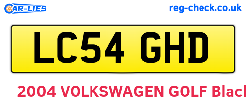 LC54GHD are the vehicle registration plates.