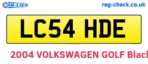 LC54HDE are the vehicle registration plates.