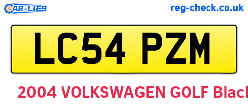 LC54PZM are the vehicle registration plates.