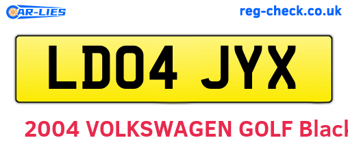 LD04JYX are the vehicle registration plates.